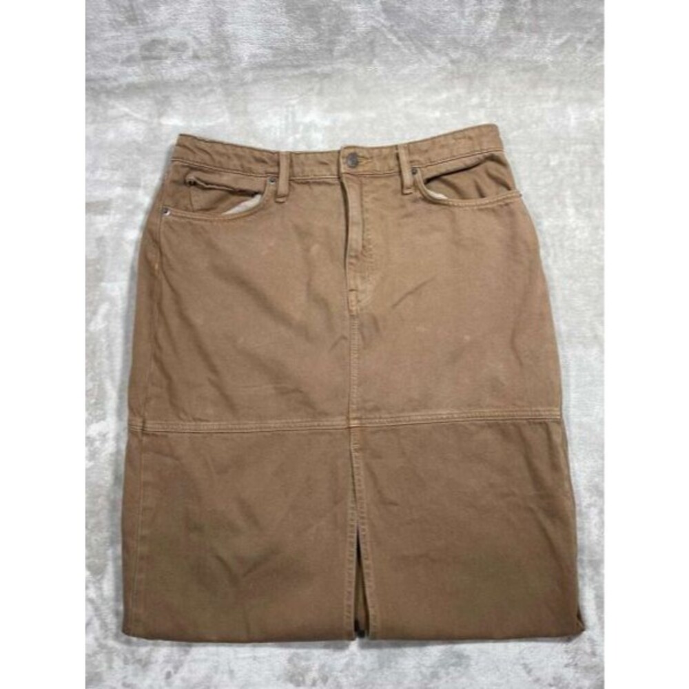 Lauren Ralph Lauren Denim Maxi Skirt Women's Size 12 Brown High Rise